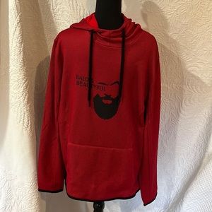 Bald & Beautyful red hooded sweatshirt, size large